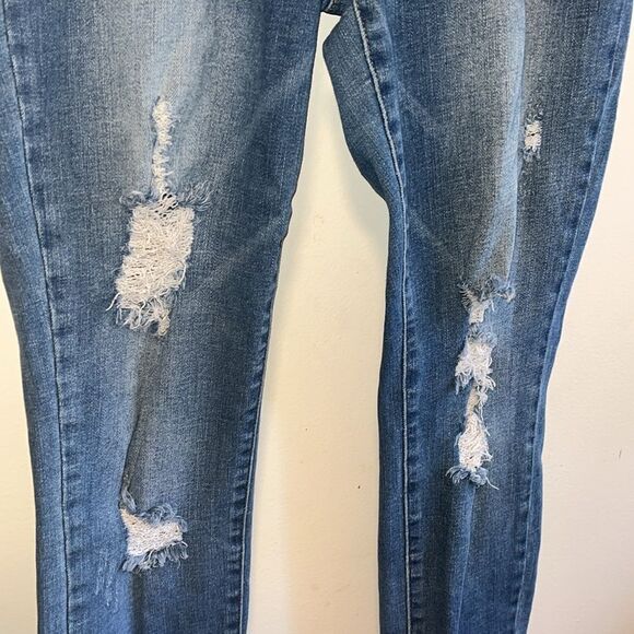 EXCELLENT DISTRESSED CONDITION SIZE 27 JUDY BLUE JEANS - Picture 5 of 8